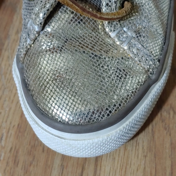 Sperry Seacoast Metallic Python Embossed Sneakers 6 - Picture 4 of 16